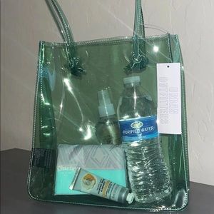 Urban Outfitters Transparent Green Top Handle Tote Bag/Purse